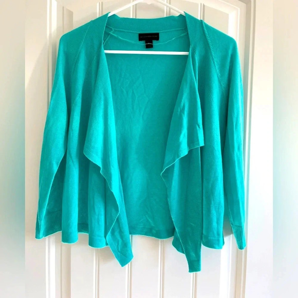 Worthington Teal Lightweight 3/4 Sleeve Flyaway Cardigan Size  Petite Large - Picture 1 of 7
